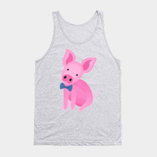 Handsome pig with bow tie Tank Top